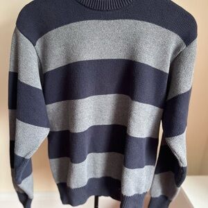 Croft & Barrow Men's Crewneck Sweater - Navy and Gray Stripes